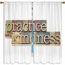 Practice Kindness In Wood Type Window Curtains 48501548