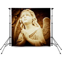 Praying Angel In Sepia Shades Backdrops 46116089