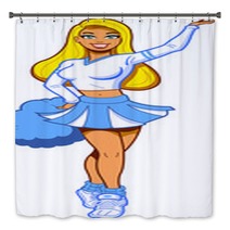 Pretty Blonde Cheerleader Bath Decor 53885645