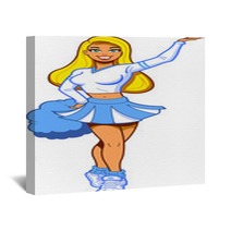 Pretty Blonde Cheerleader Wall Art 53885645