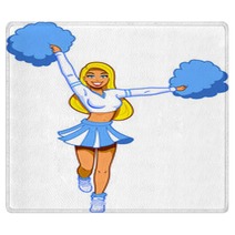 Pretty Cheerleader With Pom Poms Rugs 53885646