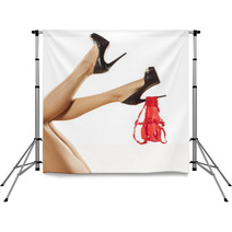 Pretty Female Legs With High Heels And Panties Attached To Them Backdrops 56571105