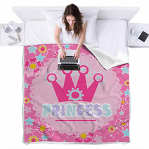Princess Background With Crown Illustration In Pink Blankets 127698499