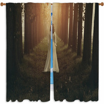 Princess In The Middle Of A Forest Window Curtains 94704062