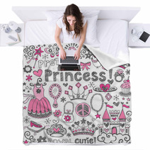Princess Tiara Sketchy Notebook Doodle Set Blankets 48147045