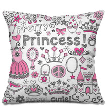 Princess Tiara Sketchy Notebook Doodle Set Pillows 48147045