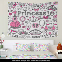 Princess Tiara Sketchy Notebook Doodle Set Wall Art 48147045
