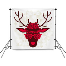 Print With Deer In Hipster Style. Backdrops 56178703