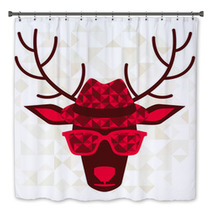 Print With Deer In Hipster Style. Bath Decor 56178703