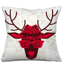 Print With Deer In Hipster Style. Pillows 56178703