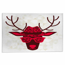 Print With Deer In Hipster Style. Rugs 56178703