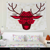 Print With Deer In Hipster Style. Wall Art 56178703