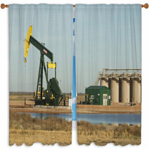 Producing Oil Well In North Dakota Window Curtains 60263147