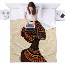 Profile Of Beautiful African Woman Blankets 88494010