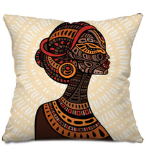 Profile Of Beautiful African Woman Pillows 88494010