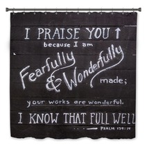 Psalm 139:14 Hand Painted On Wooden Shim Canvas Bath Decor 91875530