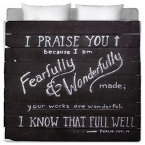 Psalm 139:14 Hand Painted On Wooden Shim Canvas Bedding 91875530