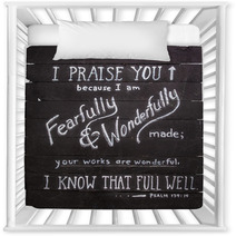 Psalm 139:14 Hand Painted On Wooden Shim Canvas Nursery Decor 91875530