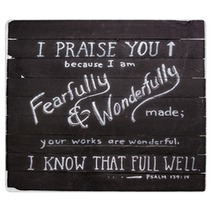 Psalm 139:14 Hand Painted On Wooden Shim Canvas Rugs 91875530
