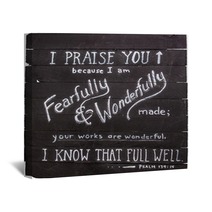 Psalm 139:14 Hand Painted On Wooden Shim Canvas Wall Art 91875530