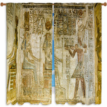 Ptolemy Offering To Hathor And Maat Window Curtains 43173177