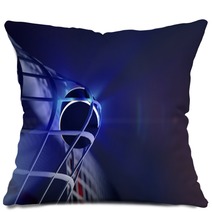 Puck In Net Of Ice Hockey Goal Pillows 76809438