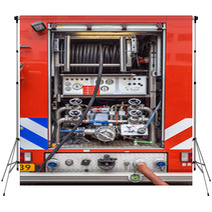 Pump And Valves On A Fire Engine Backdrops 63115066