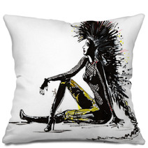 Punk Woman Pillows 50003089