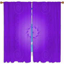 Purple Absract Design Window Curtains 4669998