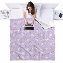Purple And White Circles Tiles Pattern Repeat Background Blankets 64598602