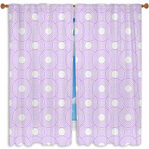 Purple And White Circles Tiles Pattern Repeat Background Window Curtains 64598602