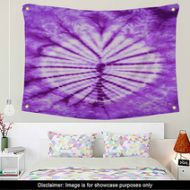 Purple And White Tie Dye Fabric Texture Background Wall Art 64916156