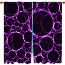 Purple Bubbles Background Window Curtains 71144456