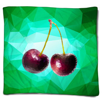 Purple Cherry Polygon Vector Blankets 65195447