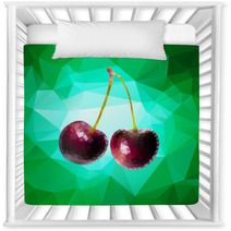 Purple Cherry Polygon Vector Nursery Decor 65195447