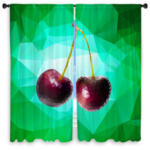 Purple Cherry Polygon Vector Window Curtains 65195447