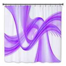 Purple Color Wave On White Background Bath Decor 70817981