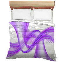 Purple Color Wave On White Background Bedding 70817981