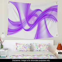 Purple Color Wave On White Background Wall Art 70817981