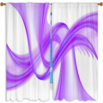 Purple Color Wave On White Background Window Curtains 70817981