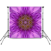Purple Concentric Flower Center Mandala Kaleidoscopic Design Backdrops 65637301