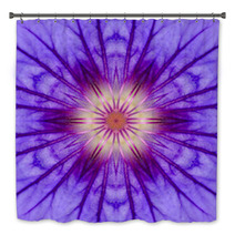 Purple Concentric Flower Center Mandala Kaleidoscopic Design Bath Decor 64756280