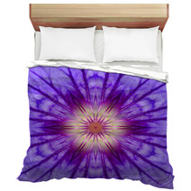 Purple Concentric Flower Center Mandala Kaleidoscopic Design Bedding 64756280