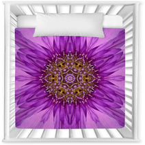 Purple Concentric Flower Center Mandala Kaleidoscopic Design Nursery Decor 65637301