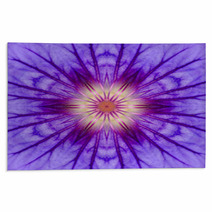 Purple Concentric Flower Center Mandala Kaleidoscopic Design Rugs 64756280