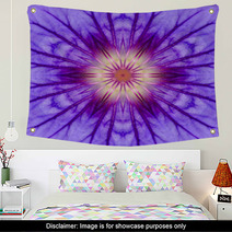 Purple Concentric Flower Center Mandala Kaleidoscopic Design Wall Art 64756280