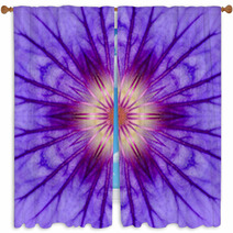 Purple Concentric Flower Center Mandala Kaleidoscopic Design Window Curtains 64756280