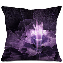 Purple Futuristic Flower Pillows 51044381