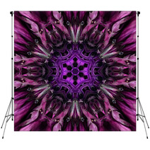 Purple Mandala Flower Center. Concentric Kaleidoscope Design Backdrops 72408871