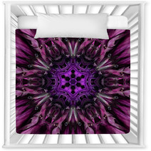 Purple Mandala Flower Center. Concentric Kaleidoscope Design Nursery Decor 72408871